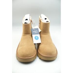 Universal Thread-Women's tan faux suede memory foam size zip boots size 7